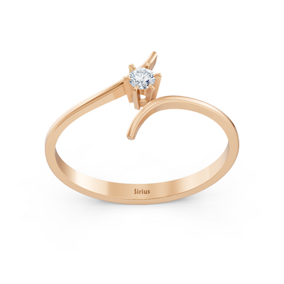 Rose gold diamond solitaire ring simple