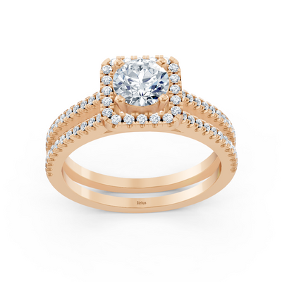 Roségold Diamant Halo Ring