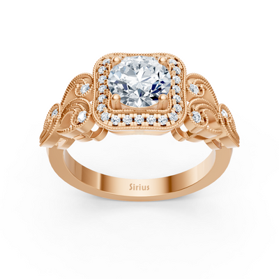 Vintage Romance 14 Karat Roségold Diamantring