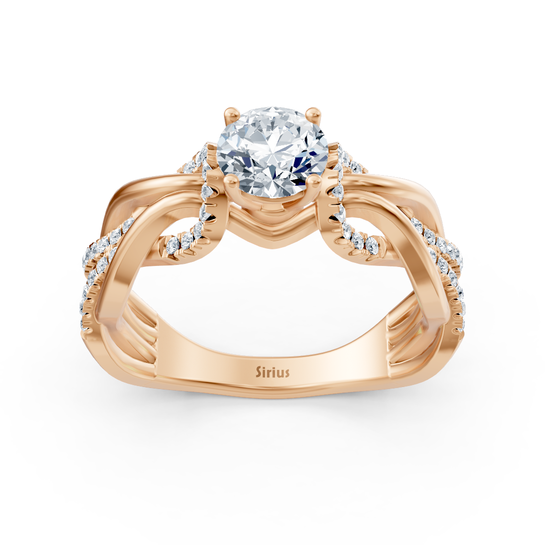 Roségold Diamant Verlobungsring "Verflochtener Pfad"