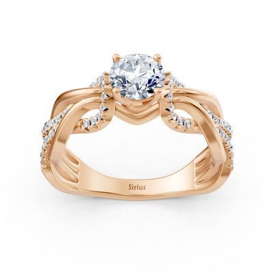 Roségold Diamant Verlobungsring "Verflochtener Pfad"