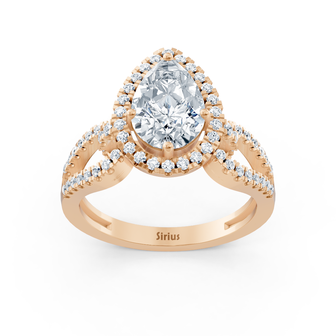 Majestic Pear 14 Karat Roségold Marquise Diamantring