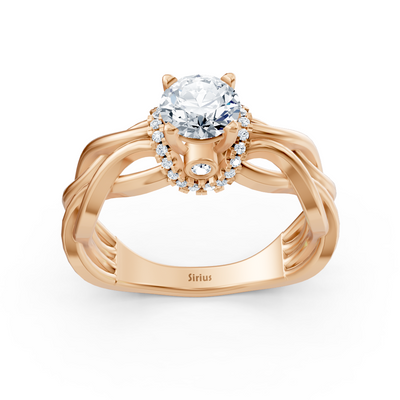Rosegold Diamant Twist Verlobungsring - Solitär Design