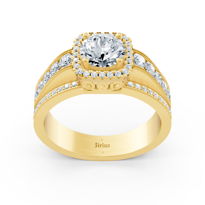 Brilliant Aura 14 Karat Gelbgold Diamantring