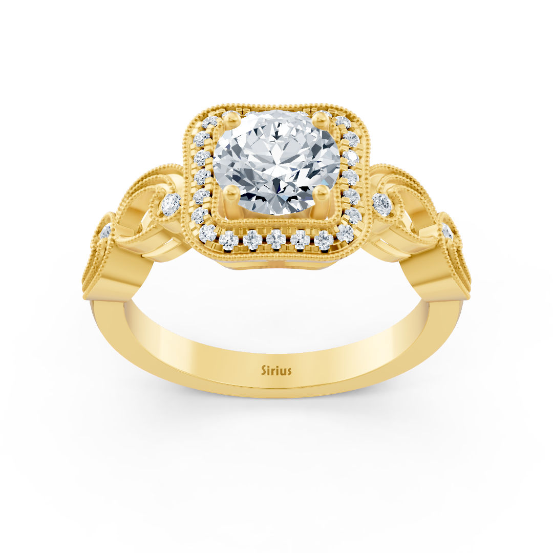 Vintage Elegance 14 Karat Gelbgold Diamantring