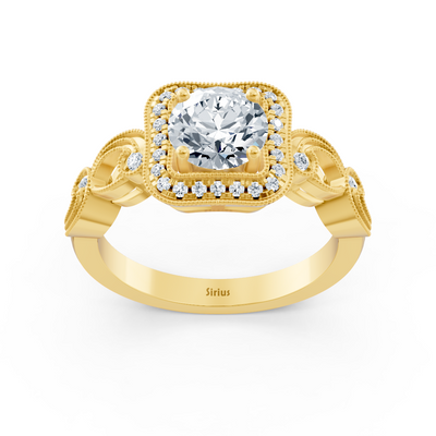 Vintage Elegance 14 Karat Gelbgold Diamantring