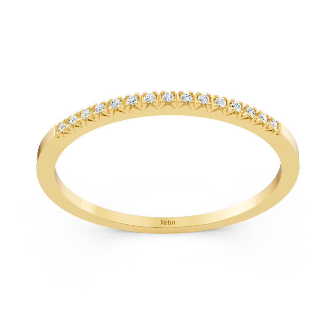 yellow gold diamond memoire ring
