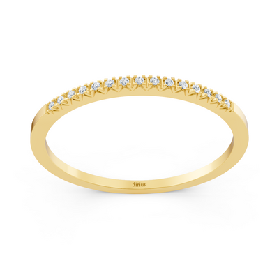 yellow gold diamond memoire ring