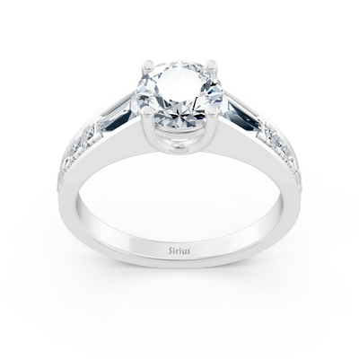 Weißgold Diamant Ring mit Akzent Diamanten - 1.62ct Gesamtgewicht