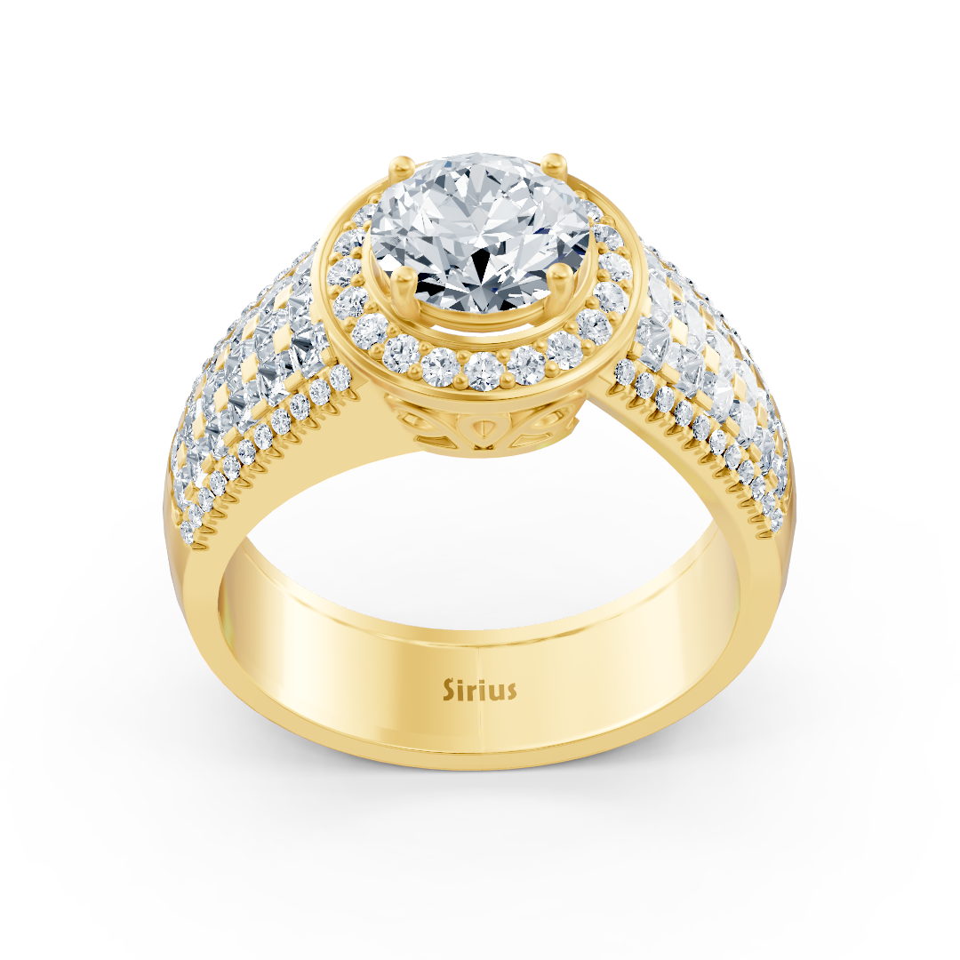 Diamantring Triple Layer 14K Gelbgold