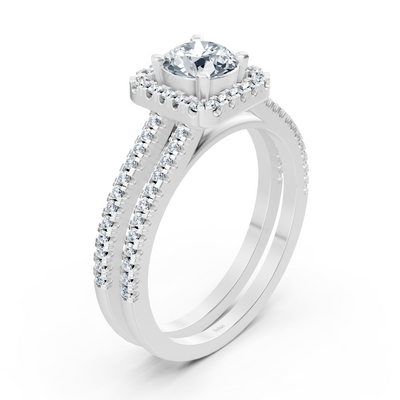 Weißgold Diamant Halo Ring