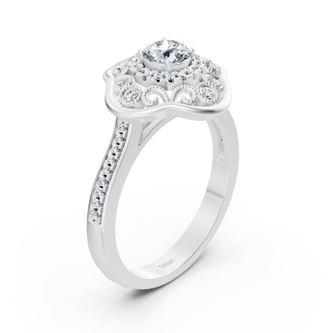 Blooming Brilliance 14k white gold flower diamond ring