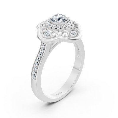 Blooming Brilliance 14k white gold flower diamond ring