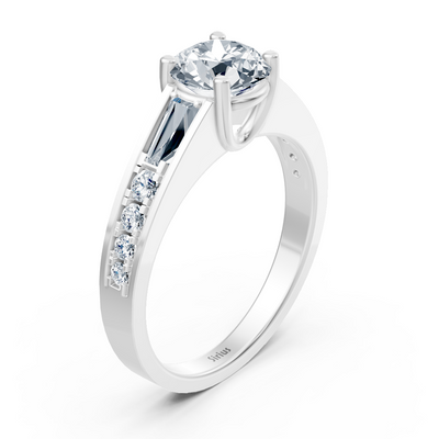 Weißgold Diamant Ring mit Akzent Diamanten - 1.62ct Gesamtgewicht