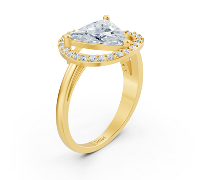 Eleganter Trillion-Diamantring aus 14K Gelbgold – Laborgezüchtet