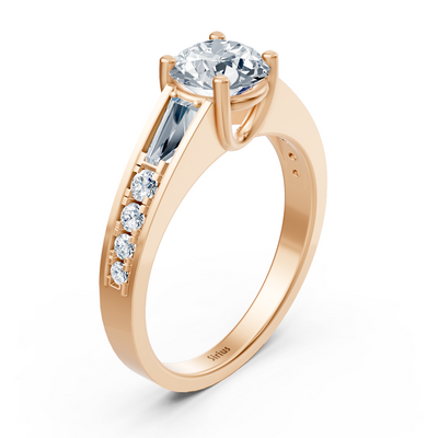 Rosegold Diamant Ring mit Akzent Diamanten - 1.62ct Gesamtgewicht