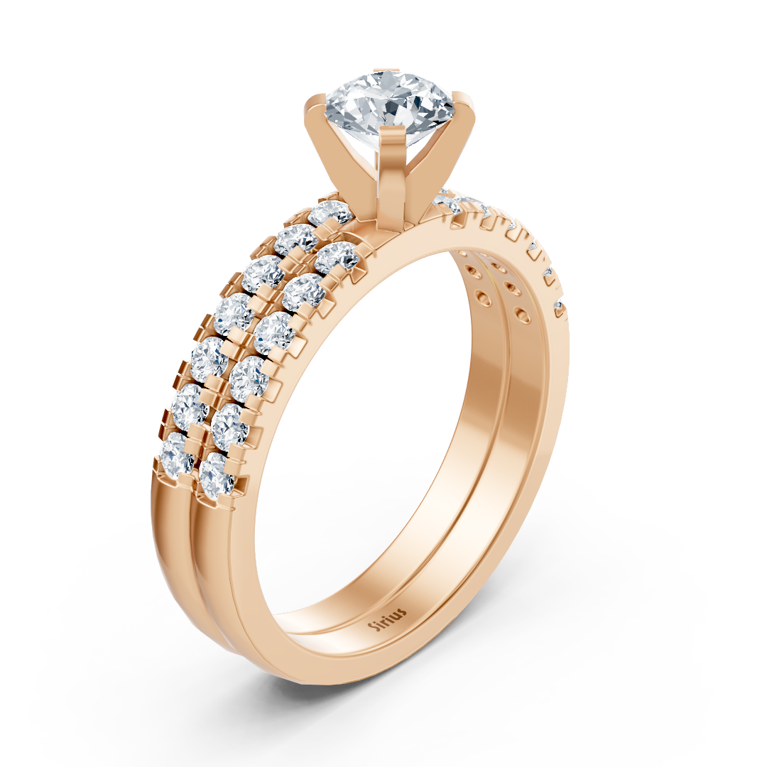 Roségold Diamant Vorsteckring mit Beisteckring