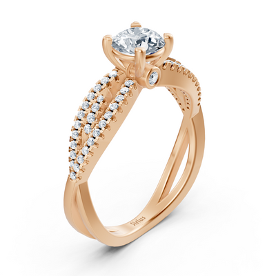 Roségold Diamant Verlobungsring "Offene Schiene"