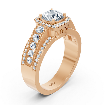Brilliant Aura 14 carat rose gold diamond ring
