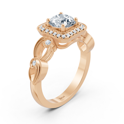 Vintage Elegance 14 Karat Roségold Diamantring
