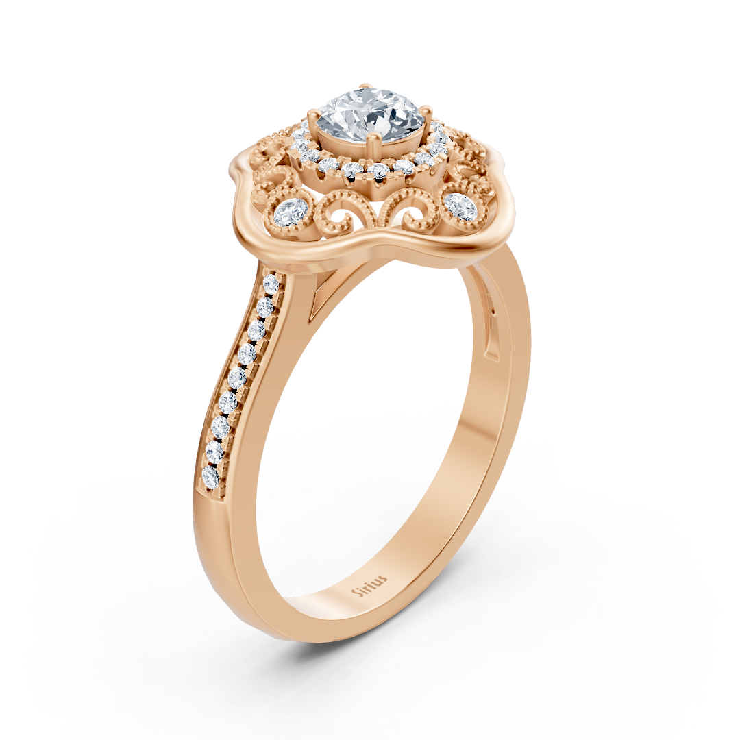 Blooming Brilliance 14 Karat Roségold Blumen Diamantring