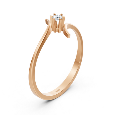 Rose gold diamond solitaire ring simple