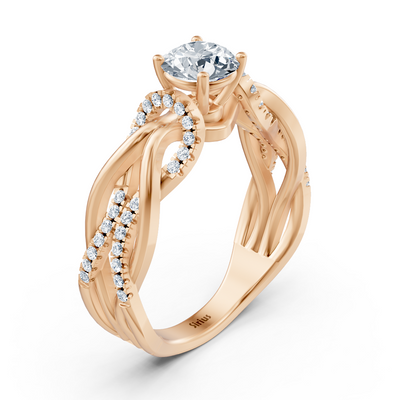 Roségold Diamant Verlobungsring "Verflochtener Pfad"