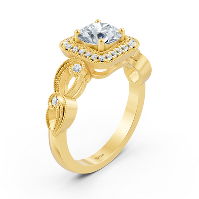 Vintage Elegance 14 Karat Gelbgold Diamantring