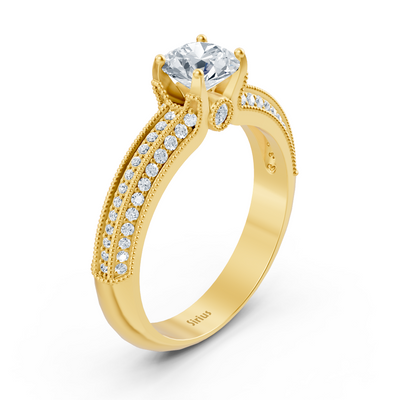 Gelbgold Diamant Bypass Ring - Funkelnd & Romantisch