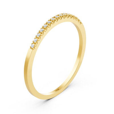 yellow gold diamond memoire ring