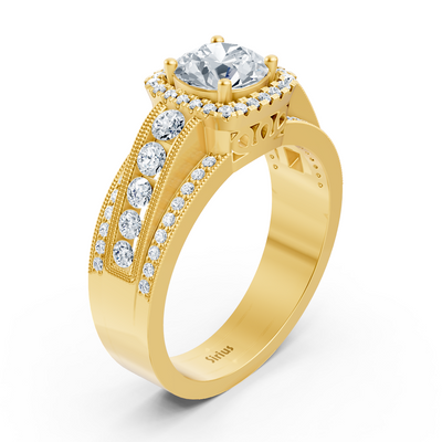 Brilliant Aura 14 Karat Gelbgold Diamantring