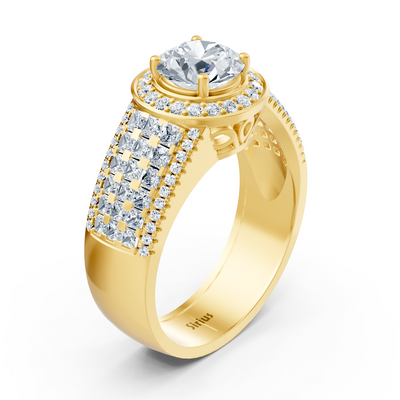 Diamantring Triple Layer 14K Gelbgold