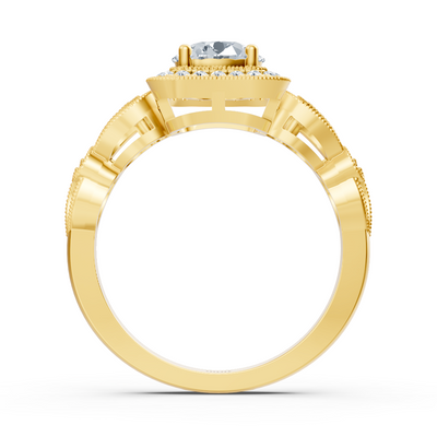 Vintage Elegance 14 Karat Gelbgold Diamantring