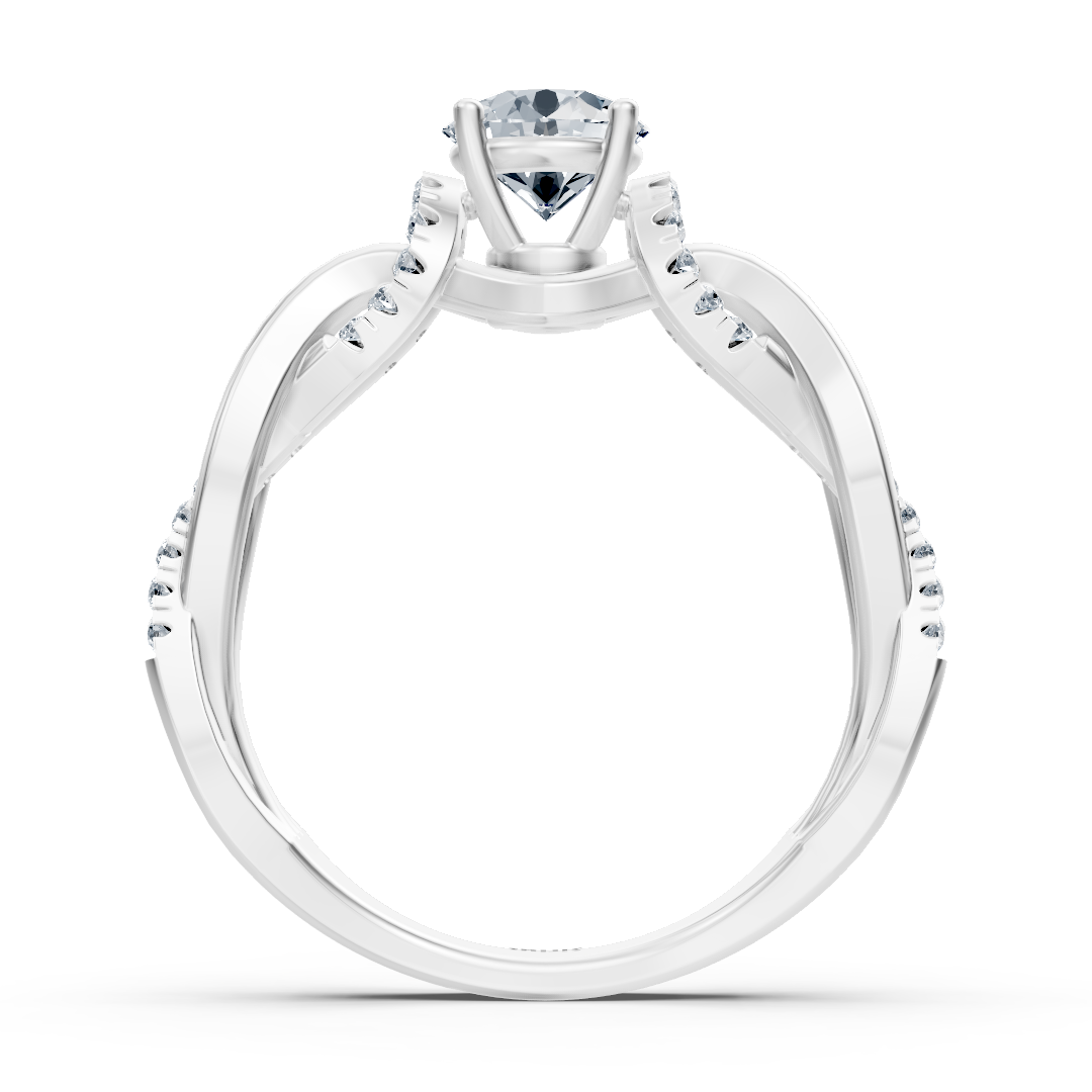 White gold diamond engagement ring "Intertwined Path"