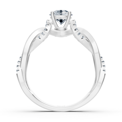 White gold diamond engagement ring "Intertwined Path"