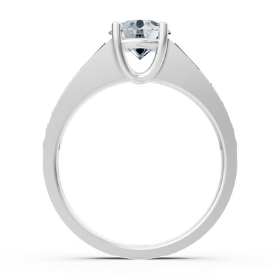 Weißgold Diamant Ring mit Akzent Diamanten - 1.62ct Gesamtgewicht