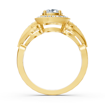Vintage Verlobungsring mit Diamanten in 14K Gelbgold