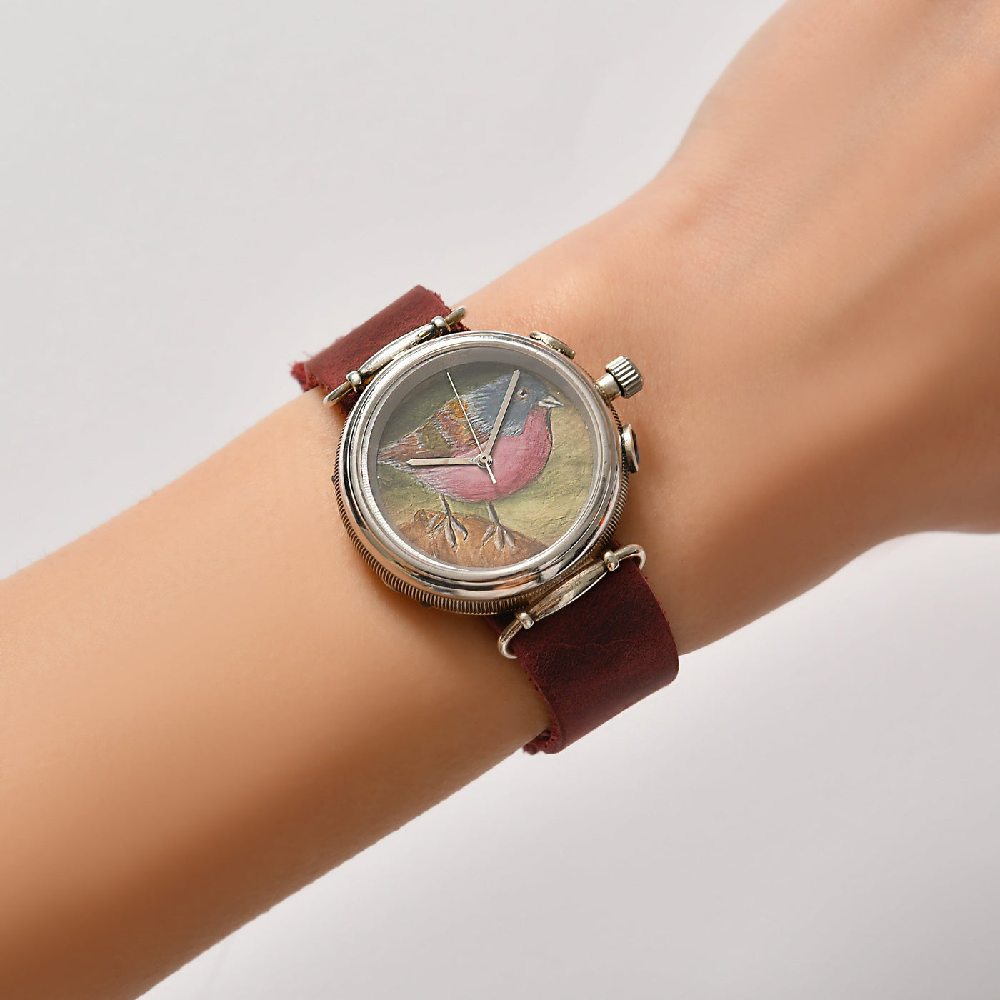 American Robin Frauen Silber Uhr