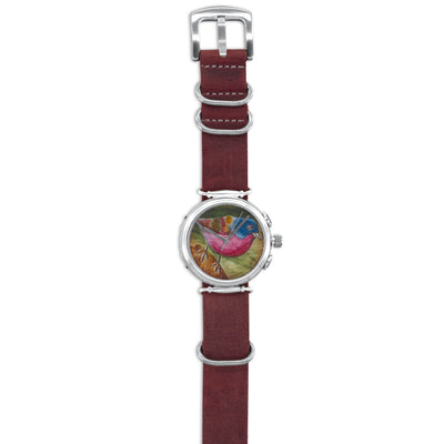 American Robin Frauen Silber Uhr