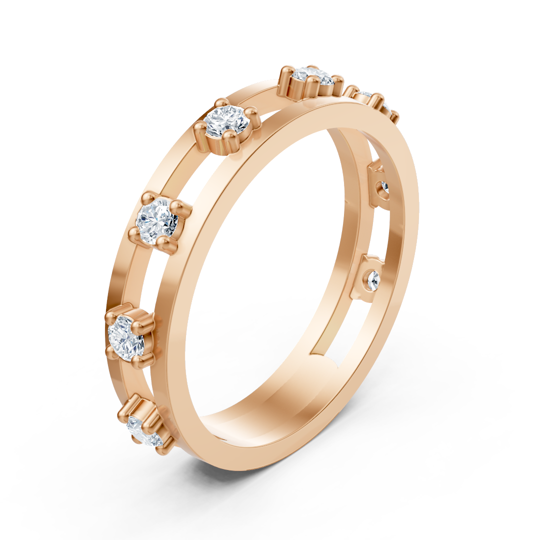 Birgie Diamantring Rosegold 14K mit 8 Brillanten