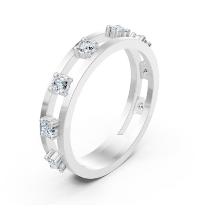 Birgie diamond ring white gold 14K with 8 diamonds