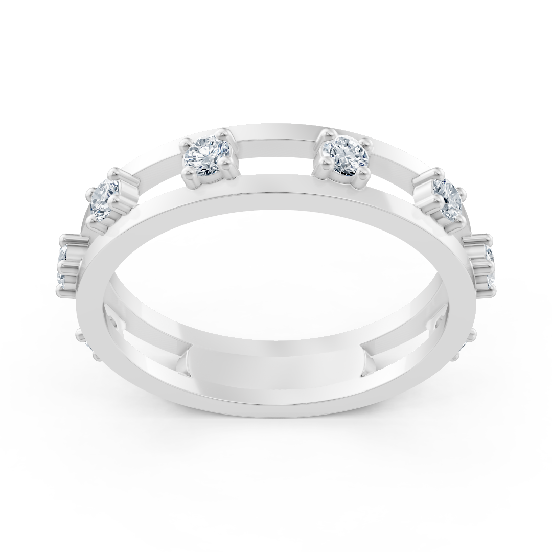 Birgie diamond ring white gold 14K with 8 diamonds