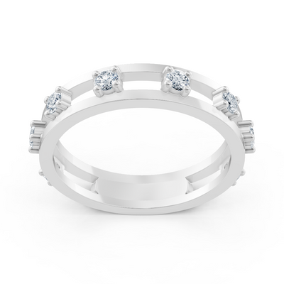 Birgie diamond ring white gold 14K with 8 diamonds