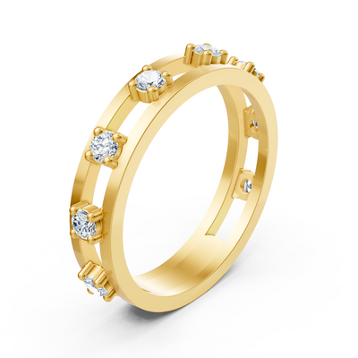 Birgie diamond ring yellow gold 14K with 8 diamonds