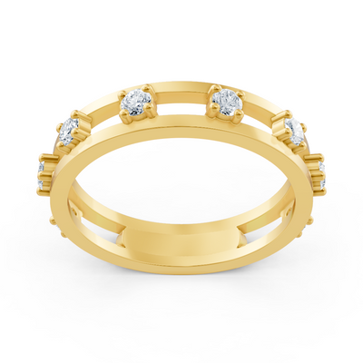 Birgie diamond ring yellow gold 14K with 8 diamonds