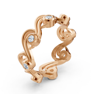 Birgie diamond ring 14K rose gold – round cut with bezel setting