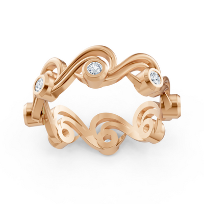 Birgie diamond ring 14K rose gold – round cut with bezel setting