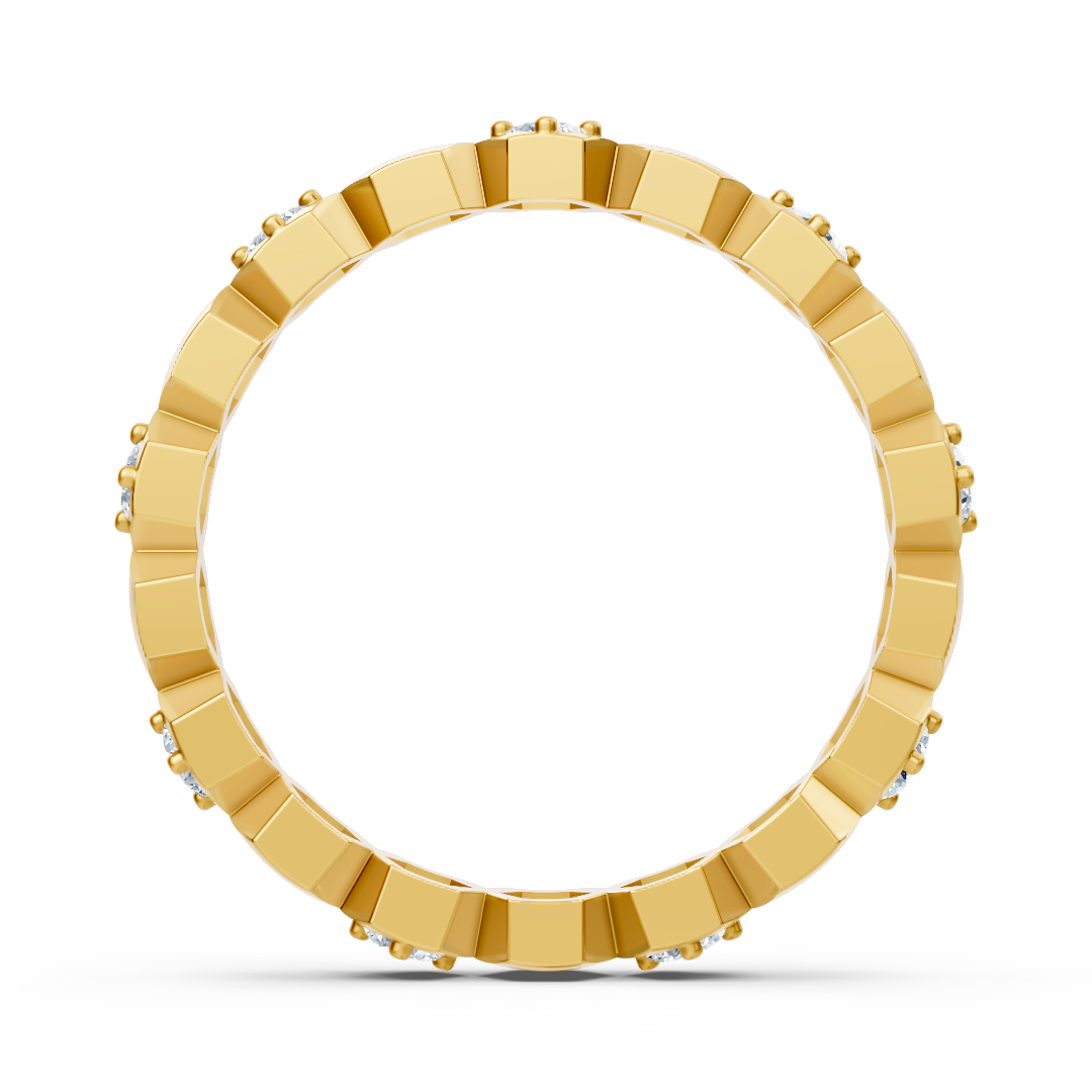 Birgie diamond ring 14K yellow gold – hexagon design