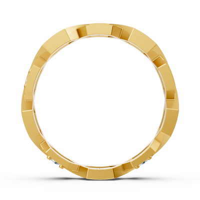Geometrischer Diamantring aus 14K Gelbgold