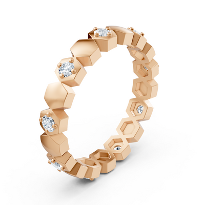 Birgie Diamantring Roségold 14K – Hexagon-Design